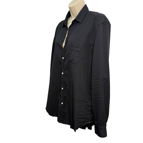 Frank & Eileen Famous Denim Black Relaxed Button Up Eileen Cotton Top Large - Picture 7 of 16